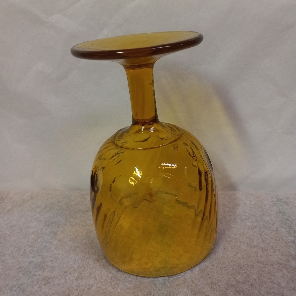 VINTAGE Glass Goblet Gold, Swirls Stemed Replacement  Collectible